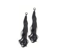 JIANBOHAIRS 2 Pcs Curly Ponytail Extension with Elastic Band Wave Wigs Accessories for Women 22 Inch Daily Wear(2)