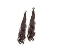 JIANBOHAIRS 2 Pcs Curly Ponytail Extension with Elastic Band Wave Wigs Accessories for Women 22 Inch Daily Wear(2M33)