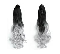 JIANBOHAIRS 22" Long Curly Claw Ponytails for Women Fluffy Tail Fake Hair Natural Hairpieces for Daily Use Daily Wear(1BT3904)