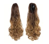 JIANBOHAIRS 22" Long Curly Claw Ponytails for Women Fluffy Tail Fake Hair Natural Hairpieces for Daily Use Daily Wear(8T27)