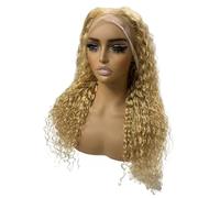 JIANBOHAIRS #27 Peluca de pelo humano con ondas de agua de 13 x 4 HD, rizado profundo, prearrancado, sin pegamento, para mujeres negras para cabello adelgazante (#27-210%,20 pulgadas)
