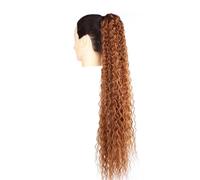 JIANBOHAIRS 30inch Long Curly Ponytail Extension,Synthetic Water Wave Drawstring Thick Pony Tail for Women with 2 Clips Daily Wear(T2-30)