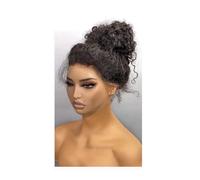 JIANBOHAIRS 360 HD Lace Front Glueless Deep Wave Curly Human Hair Wig with invisible Drawstring Wavy Wigs for Black Women Natural Hairline for Thinning Hair (30 pulgadas)