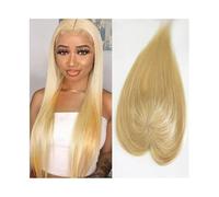 JIANBOHAIRS 8"-22" Human Hair Toppers 12x13 cm Large Silk Base Blonde Straight HairPiece for Women for Thinning Hair(8 inches)