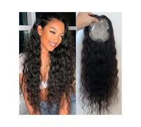 JIANBOHAIRS 8-22 Inch Loose Wave Human Hair Toppers for Women,12x13 cm Breathable Silk Base 150 Density Wavy Curly HairPiece for Thinning Hair(12 inches)