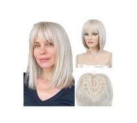 JIANBOHAIRS Accesorio para el cabello para mujer, estilo bob corto con flequillo, peluca sintética para adelgazamiento del cabello (1001R#)