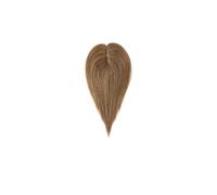 JIANBOHAIRS Adorno de cabello humano for mujer, postizo superior con Base de seda de 7x13CM, extensiones de cabello con Clip for Thinning Hair(16 inches,Light Brown)
