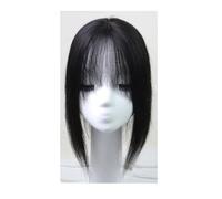 JIANBOHAIRS Adornos De Cabello Humano For Mujer, Tamaño Base De 10x12 Cm, Cubierta De 360° Con Flequillo Tenue, Postizos, Extensiones De Cabello Con Clip