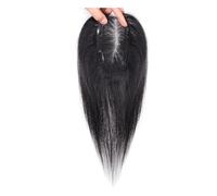 JIANBOHAIRS Adornos de cabello humano for mujeres, base de encaje suizo de 9 × 14 cm, postizo Remy recto con clip