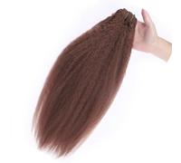 JIANBOHAIRS Cola de caballo larga Yaki lisa con cordón ajustable, extensión de cabello sintético rizado con clip Daily Wear(Light Brown,24 inch 100G)