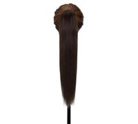 JIANBOHAIRS Extensión de cola de caballo con clip de garra de cabello humano, extensiones de cola de caballo largas y rectas for mujeres Daily Wear(#2,16 inch 105g)