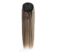 JIANBOHAIRS Extensión de cola de caballo con cordón, cabello humano afro for mujeres, extensiones de cabello virgen de cola de caballo recta Remy brasileña for uso diario Daily Wear(26 Inch 160G)