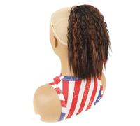 JIANBOHAIRS Extensión de cola de caballo de 10 pulgadas con cordón para mujeres negras, colas de caballo cortas, onduladas, rizadas, esponjosas, sintéticas, para uso diario (1BH33)