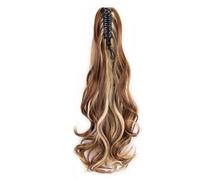 JIANBOHAIRS Extensión de postizos de cola de caballo con clip de garra ondulada de 22 pulgadas de largo, pieza de cabello sintético for mujeres Daily Wear(86H613)