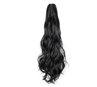 JIANBOHAIRS Extensión de postizos de cola de caballo con clip de garra ondulada de 22 pulgadas de largo, pieza de cabello sintético for mujeres Daily Wear(1B)