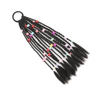 JIANBOHAIRS Extensiones de cabello con trenzas de colores, 12 piezas, con bandas de goma, coleta for mujer, accesorios, postizos sintéticos coloridos Daily Wear