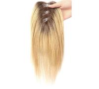 JIANBOHAIRS Extensiones de cabello de 10 pulgadas para mujer sin flequillo, pelo sintético liso y sedoso, base de encaje grande de 4,3 x 3,2 pulgadas para cabello adelgazante (rubio oscuro marrón