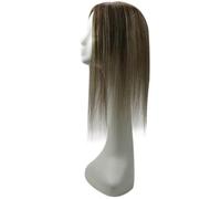 JIANBOHAIRS Extensiones de cabello humano liso de 25-45 cm for mujer, 13 x 13 cm, con base MonoNo, for cabello de gran superficie, cosidas a mano con 4 pinzas. for Thinning Hair(16 inches)