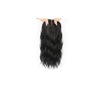 JIANBOHAIRS Extensiones De Cabello Ondulado 50 Cm, Sintéticas Largas Y Rizadas Con Base Grande 15 X 15, Encaje Central Clip For Mujeres Fino for Thinning Hair(Black)