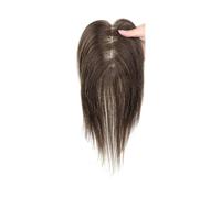 JIANBOHAIRS Extensiones de cabello sintético liso y sedoso de 10 pulgadas for mujer, sin flequillo, con base de encaje de 4,3 x 3,2 pulgadas. for Thinning Hair(Light brown)