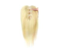 JIANBOHAIRS Extensiones de cabello sintético liso y sedoso de 10 pulgadas for mujer, sin flequillo, con base de encaje de 4,3 x 3,2 pulgadas. for Thinning Hair(Blonde)