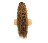 JIANBOHAIRS Extensiones de cola de caballo rizadas y onduladas de 28 pulgadas de largo con clip for mujeres, postizo sintético de aspecto natural esponjoso for uso diario Daily Wear(35A)