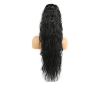 JIANBOHAIRS Extensiones de cola de caballo rizadas y onduladas de 28 pulgadas de largo con clip for mujeres, postizo sintético de aspecto natural esponjoso for uso diario Daily Wear(1B)