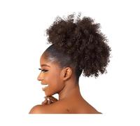 JIANBOHAIRS Extensiones de cola de caballo sintéticas afro de 10 pulgadas con cordón ajustable for mujeres negras, moño de pelo rizado y rizado. for Thinning Hair(Brown black)