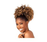 JIANBOHAIRS Extensiones de cola de caballo sintéticas afro de 10 pulgadas con cordón ajustable for mujeres negras, moño de pelo rizado y rizado. for Thinning Hair(Light brown)