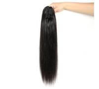 JIANBOHAIRS Extensiones de coleta con pinza, 100% cabello humano Remy auténtico, coletas largas y lisas for mujer Daily Wear(16inch)