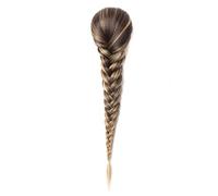 JIANBOHAIRS Extensiones de coleta trenzada de 38 cm for mujer, postizos sintéticos rizados con cordón ajustable y clip. Daily Wear(Blonde)