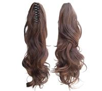 JIANBOHAIRS Extensiones de pelo ondulado suave de 16 pulgadas, coleta con clip de garra, pelo corto natural, postizos sintéticos para mujeres (Longer-4)