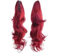 JIANBOHAIRS Extensiones de pelo ondulado suave de 16 pulgadas, coleta con clip de garra, pelo corto natural, postizos sintéticos para mujeres (Longer-39)