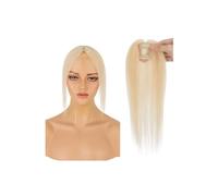 JIANBOHAIRS Flequillo con clip en la mitad, extensiones de cabello humano real, cobertura 3D de 360°, flequillo francés for uso diario. for Thinning Hair(Bleach Blonde)