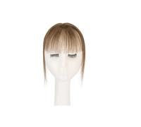 JIANBOHAIRS Flequillo de aire de 4 x 6 cm, cabello humano, postizo con clip, 10 g, flequillo ligero de 25 cm for Thinning Hair(Medium Brown)