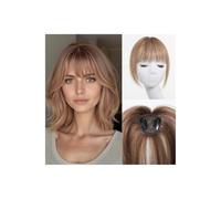JIANBOHAIRS Hair Toppers for Women Clip in Bangs Real Human Hairs, 150 Density Silk Base Clip in Pieces Straight for Thin Haires Daily Use for Thinning Hair(Light brown)