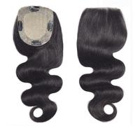 JIANBOHAIRS Human Hair Topper for Women with ThinningHair, 8-22" Body Wave European Virgin HairPieces 15x16 cm Silk Base with PU Around And 4 Clips for Thinning Hair(10 inches)