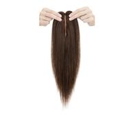 JIANBOHAIRS Human Hair Toppers for Women with ThinningHair, 2”x6”Silk Base, Clip-in Volume Enhancer, Natural-Looking,Breathable for Thinning Hair(12inch,Dark brown)
