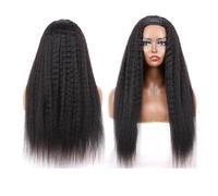JIANBOHAIRS Kinky Straight 4x4 Encaje Frontal Pelucas de Pelo Humano Prearrancado 150 Densidad Yaki Peluca sin Pegamento para Mujeres para Pelo Delgado (30 pulgadas)