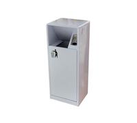 JIANBOHAIRS Outdoor Trash Can Bote de basura comercial de metal resistente, cubo de basura de acero galvanizado for área pública de calle al aire libre(White)