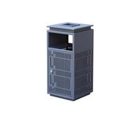 JIANBOHAIRS Outdoor Trash Can Bote de basura de metal resistente for parques, calles, espacios públicos, cubo de basura comercial al aire libre(Gray)