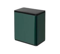 JIANBOHAIRS Papelera Bote de basura angosto 3,1 galones con balde revestimiento extraíble, bote delgado for baño, metal tapa superior a presión(Dark Green)
