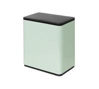 JIANBOHAIRS Papelera Bote de basura angosto 3,1 galones con balde revestimiento extraíble, bote delgado for baño, metal tapa superior a presión(Light Green)