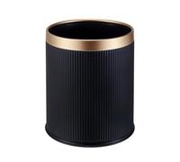 JIANBOHAIRS Papelera Bote de basura de gran calibre Bote de basura de interior Moda Phnom Penh Cesta de papel simple Doble capa Descubierta(Black,12l)