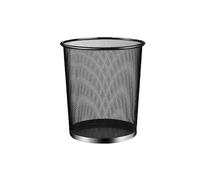 JIANBOHAIRS Papelera Bote de basura de malla metálica de alambre for el hogar, capacidad de 18 litros, cesto de basura redondo con tapa abierta, for basura o reciclaje en el hogar, oficina(Black)