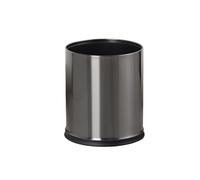 JIANBOHAIRS Papelera Botes de Basura Redondos de Doble Capa, Capacidad de 10 L, con contenedor Interior de plástico extraíble y Descubierto, for Uso en Sala de Estar y Dormitorio(Gray)