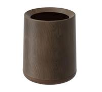 JIANBOHAIRS Papelera Papelera de tapa abierta, papelera de escritorio redonda con veta de madera retro, sin tapa, con base y cubo de revestimiento, for sala de estar, dormitorio, oficina