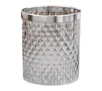 JIANBOHAIRS Papelera Papelera decorativa for basura, de plástico transparente, de 11 o 15 litros, redonda, con tapa abierta y anillo de presión for el hogar y la oficina(Clear,Large)