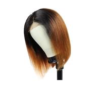 JIANBOHAIRS Peluca Bob de cabello humano sin pegamento, corta, recta, 13x4, HD, con encaje frontal, prearrancada, for mujeres for Thinning Hair(Reddish Brown,16inch)