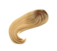JIANBOHAIRS Peluca de cabello humano con base superior monocromática de 16 pulgadas for mujer, con clips, densidad 150 for Thinning Hair(Ombre Honey blonde,5x6.5inch)